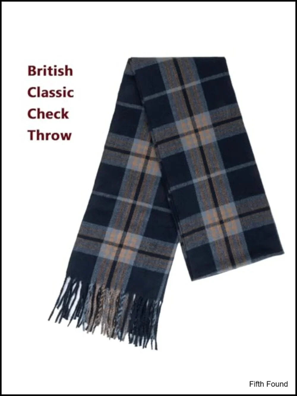 Womens Winter Warm Plaid Scarf Soft Tassel Long Shawl Polyester